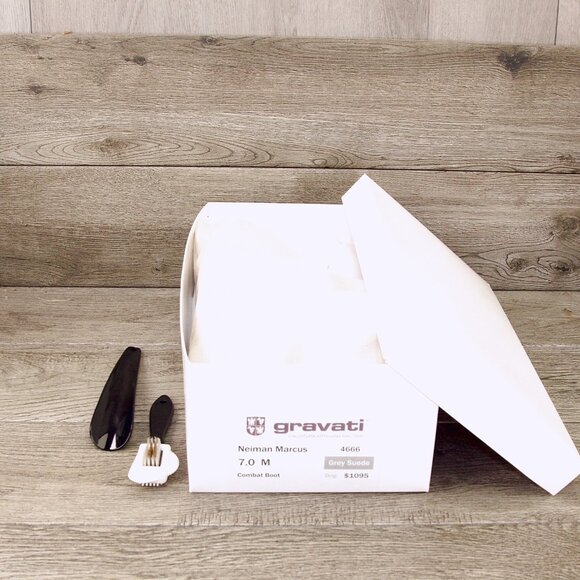 $ 1095 Neiman Marcus GRAVATI Women's 7 M Boot 4666 Grey Suede * add $15 Trees - Picture 12 of 15